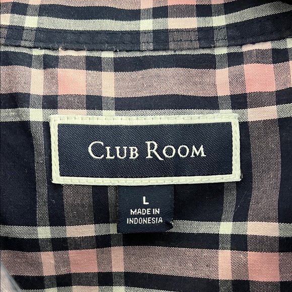 Club Room Men's Blue and Pink Checkered Shirt - Picture 2 of 6